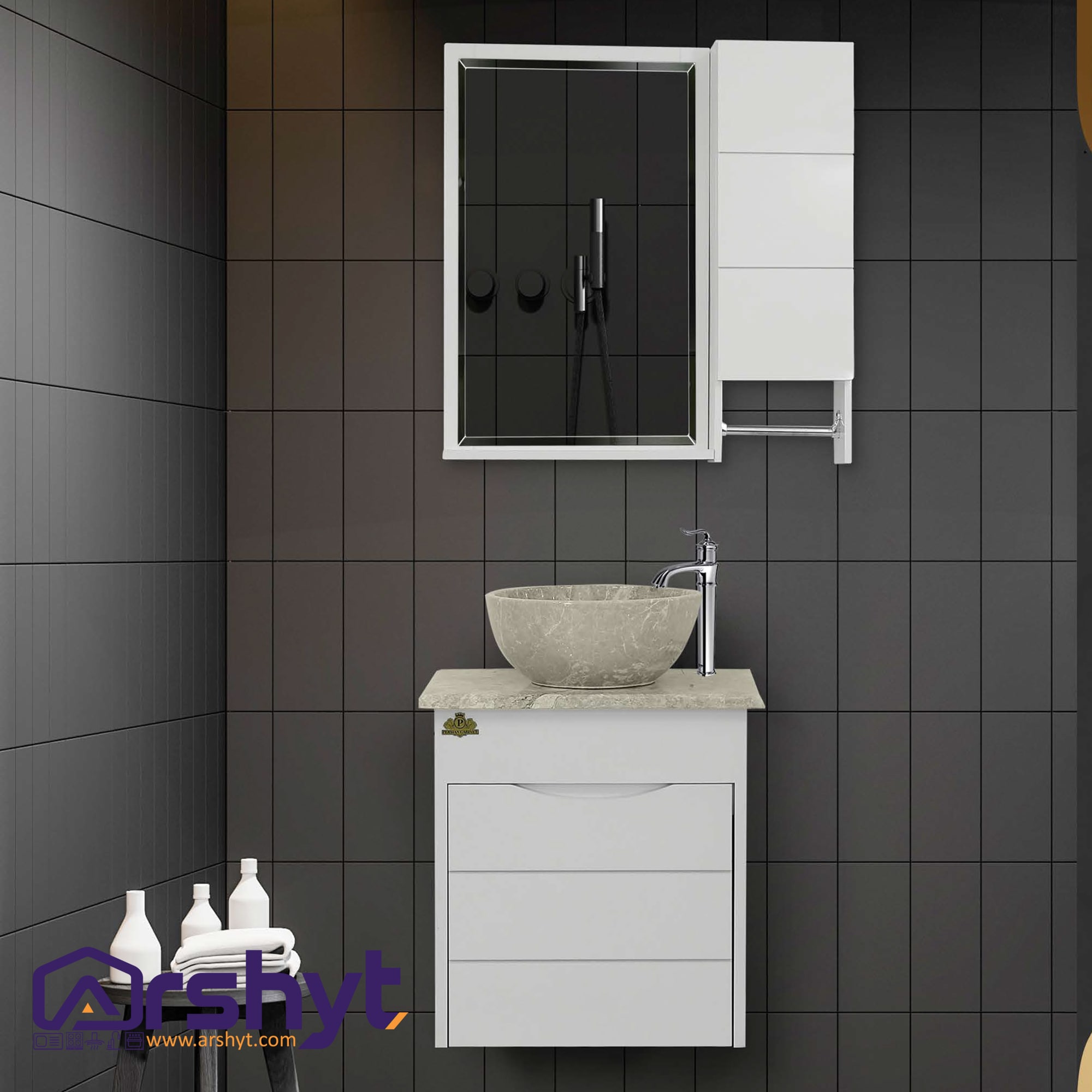 ست آینه و باکس روشویی آرتا سفید ست آینه و باکس روشویی آرتا سفید