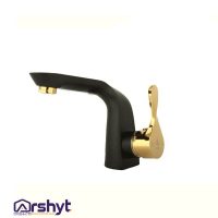 شیر روشویی کیان مدل آرنیکا مشکی طلایی